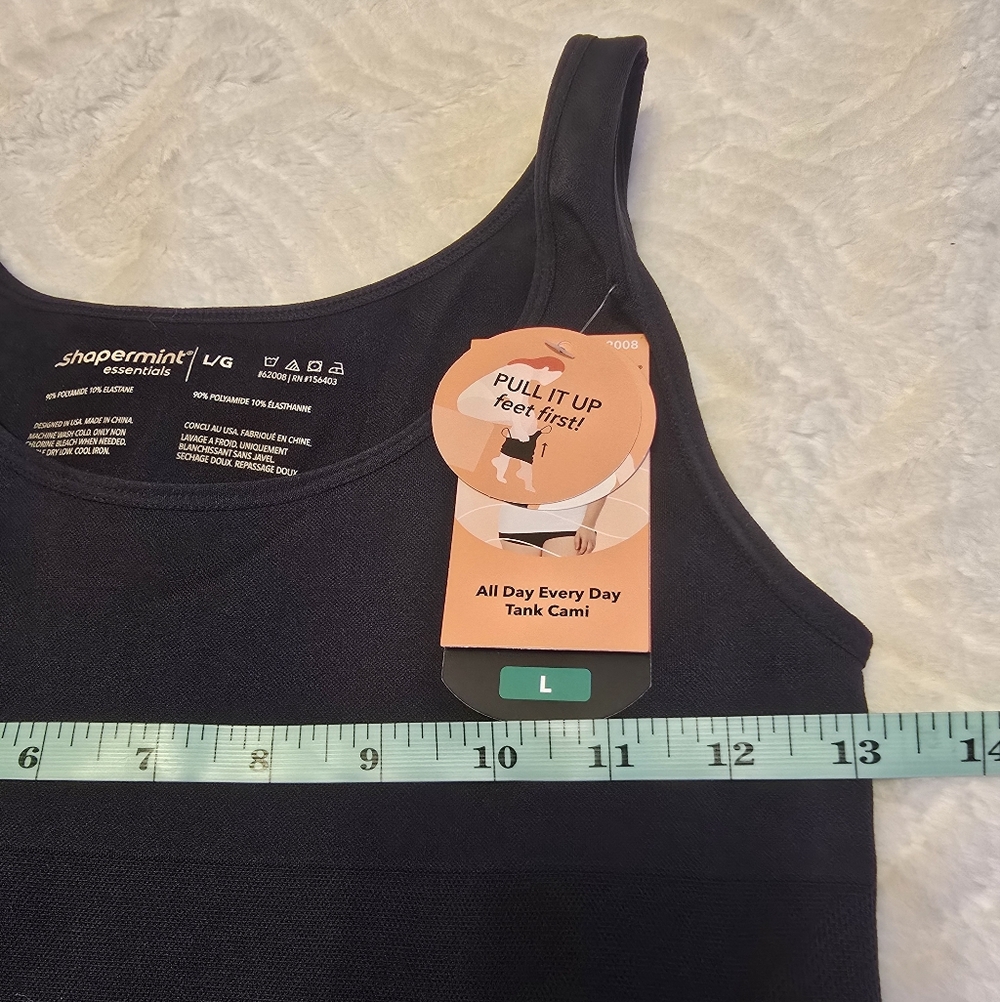 SHAPERMINT All Day Everyday Women's Black Tank Top. Size L - Picture 5 of 8